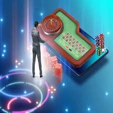Pengguna berinteraksi dengan dealer live casino melalui fitur chat di platform